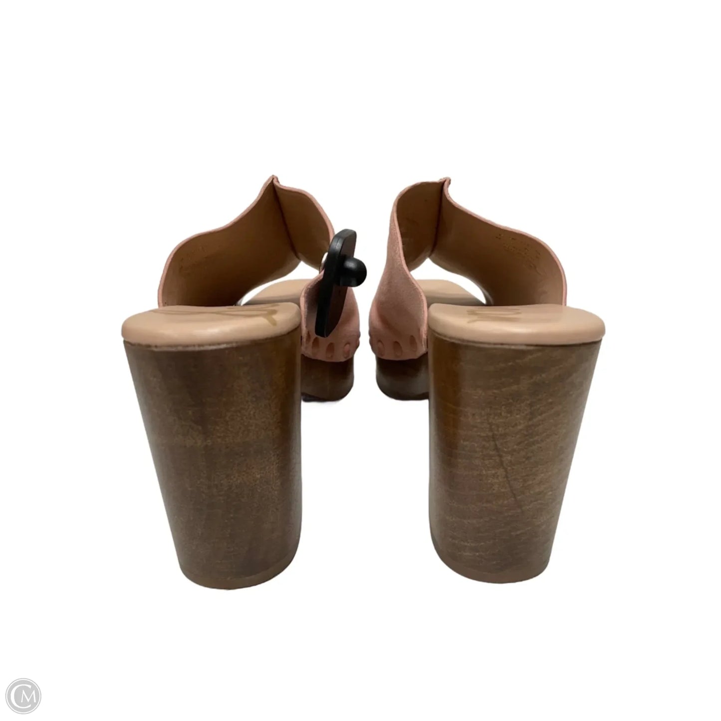 Sandals Heels Block By Sam Edelman In Pink & Tan, Size: 8