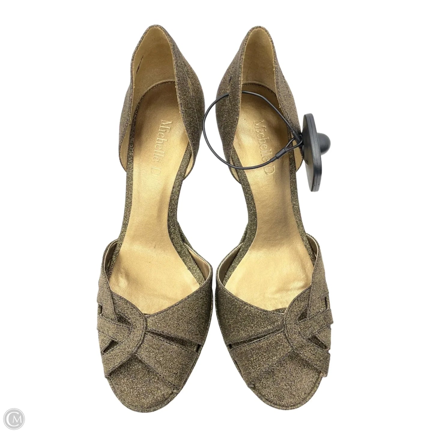 Shoes Heels Block By Michelle D. In Gold, Size: 6.5
