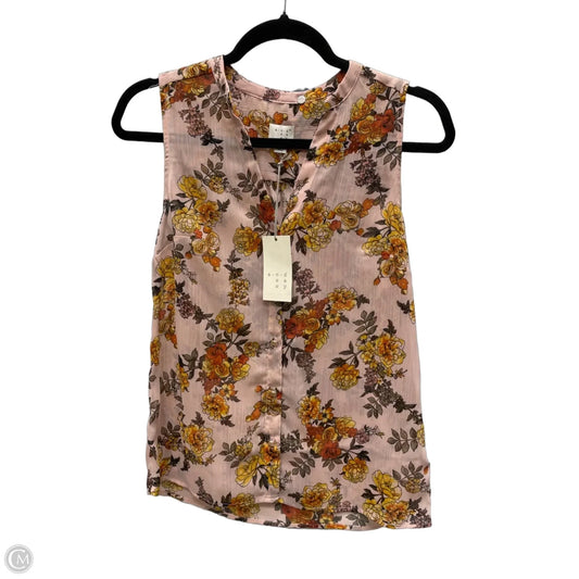 Blouse Sleeveless By A New Day In Floral Print, Size: Xs