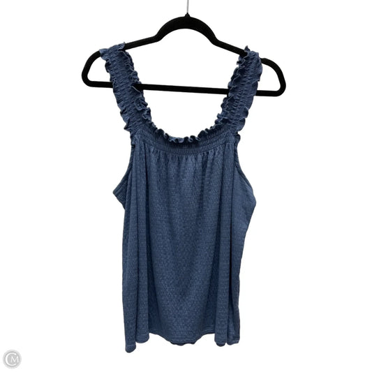 Top Sleeveless By Lc Lauren Conrad In Blue, Size: 1x
