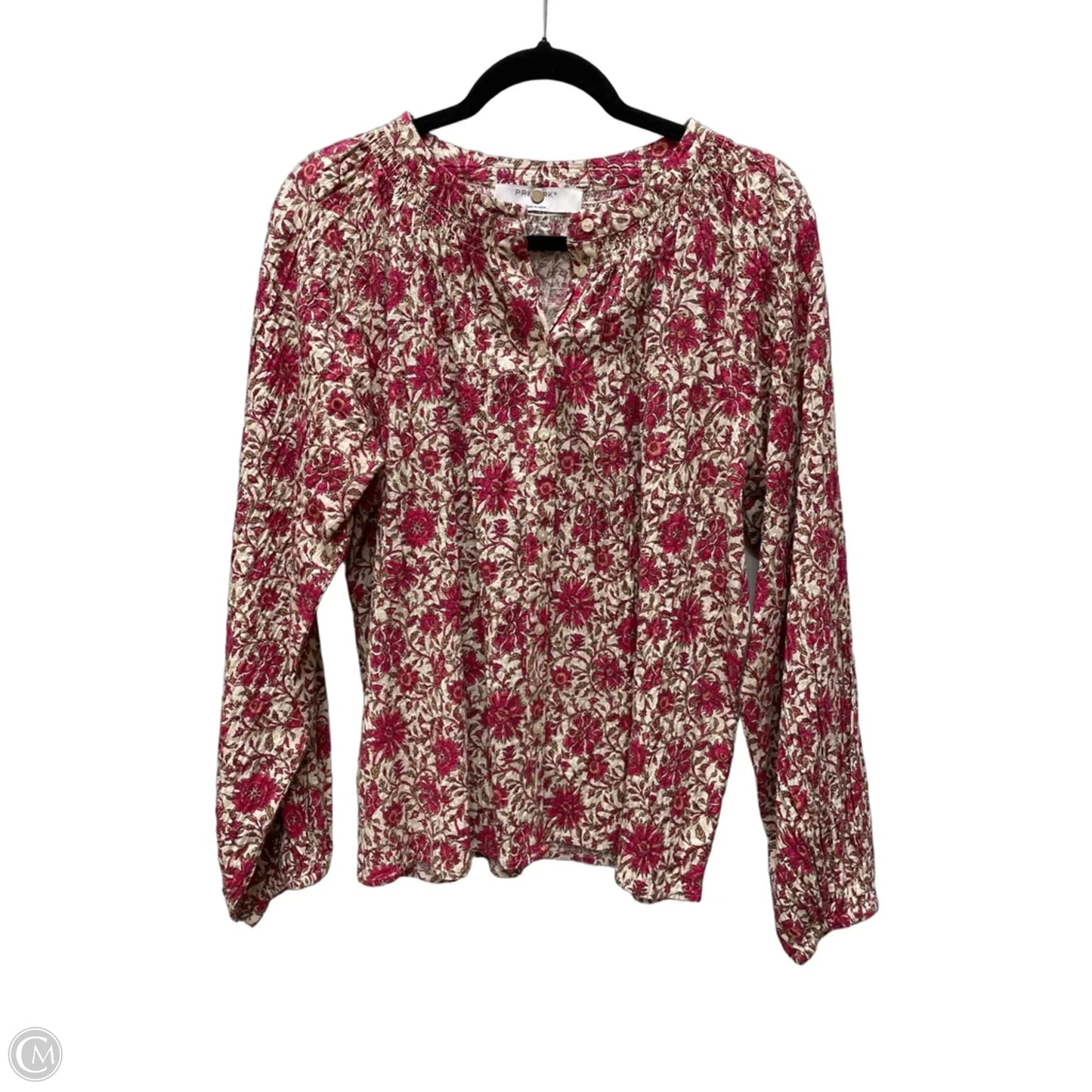 Top Long Sleeve By Primark In Floral Print, Size: Xs