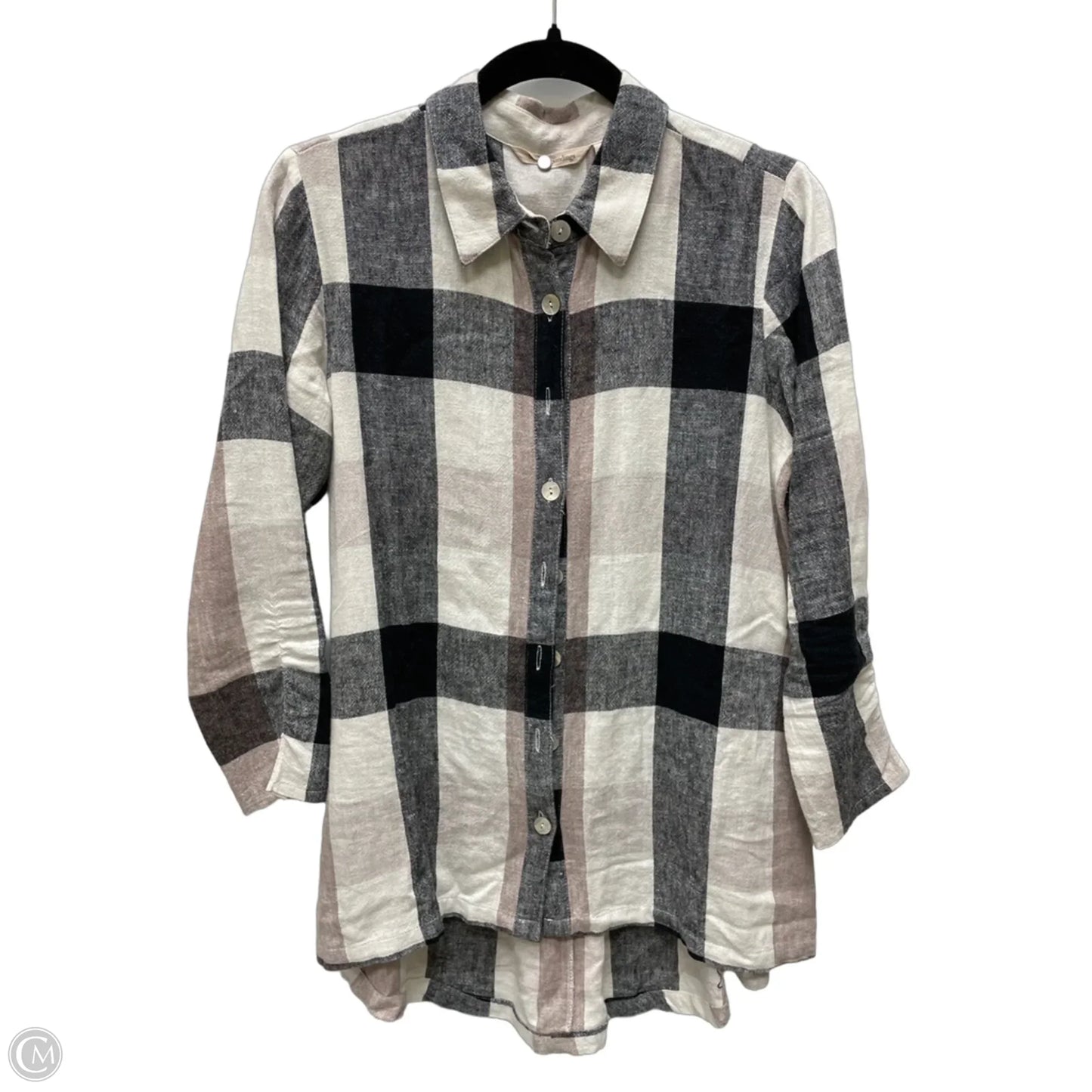 Tunic Long Sleeve By Soft Surroundings In Plaid Pattern, Size: S