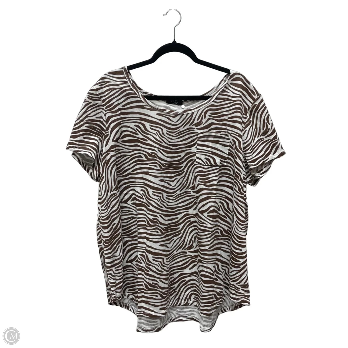 Top Short Sleeve By Clothes Mentor In Zebra Print, Size: 2x