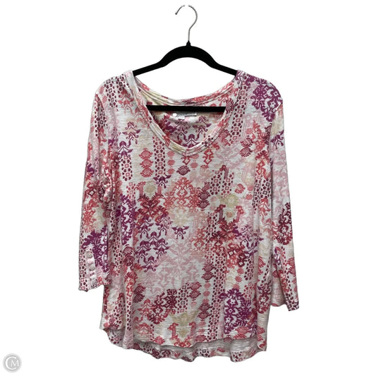 Top 3/4 Sleeve By Chicos In Multi-colored, Size: L