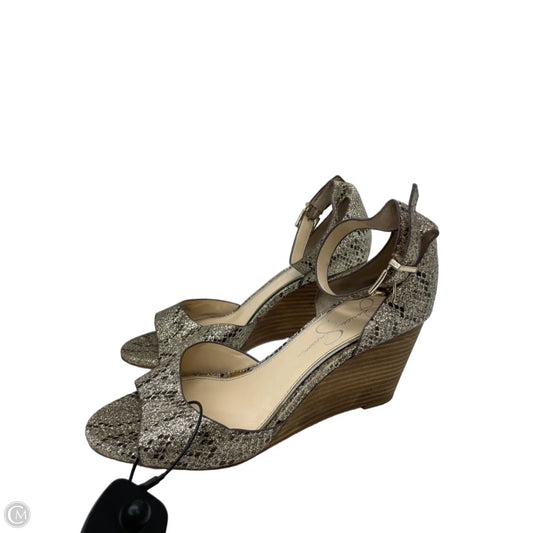 Sandals Heels Wedge By Jessica Simpson In Gold, Size: 9