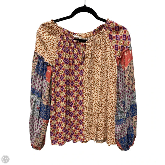 Top Long Sleeve By Easel In Multi-colored, Size: M