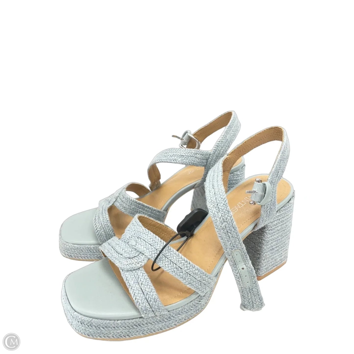 Sandals Heels Block By Crown Vintage In Blue, Size: 11