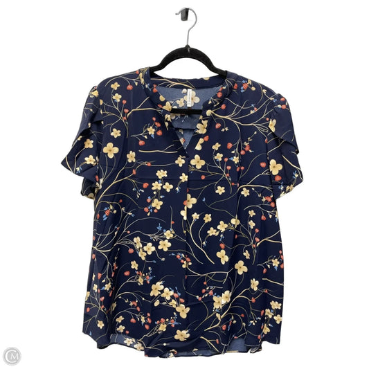 Blouse Short Sleeve By Clothes Mentor In Floral Print, Size: 2x