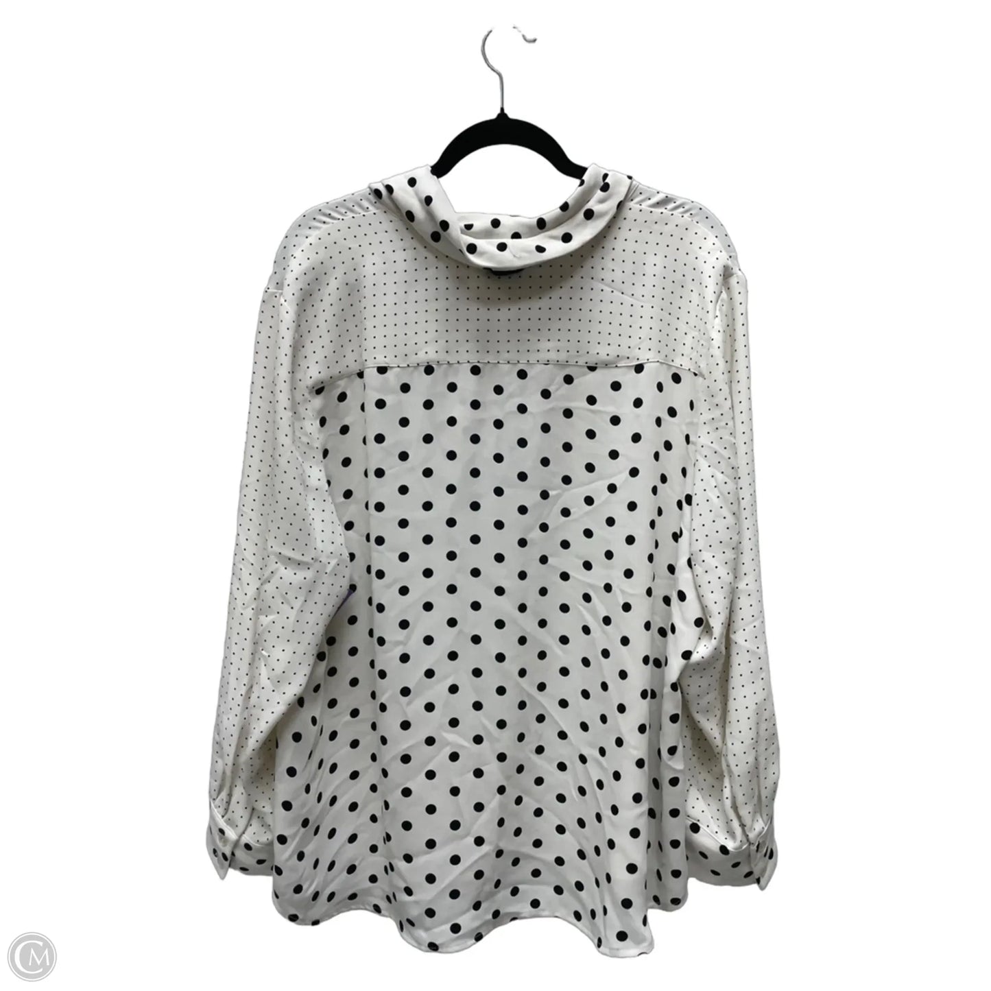 Blouse Long Sleeve By Chicos In Polkadot Pattern, Size: 1x