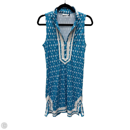 Dress Casual Short By Cabana Life In Blue & White, Size: M