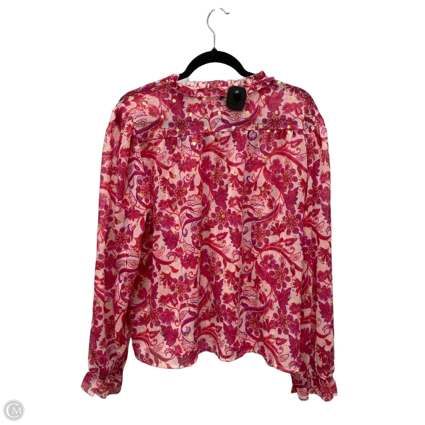 Blouse Long Sleeve By Versona In Floral Print, Size: L