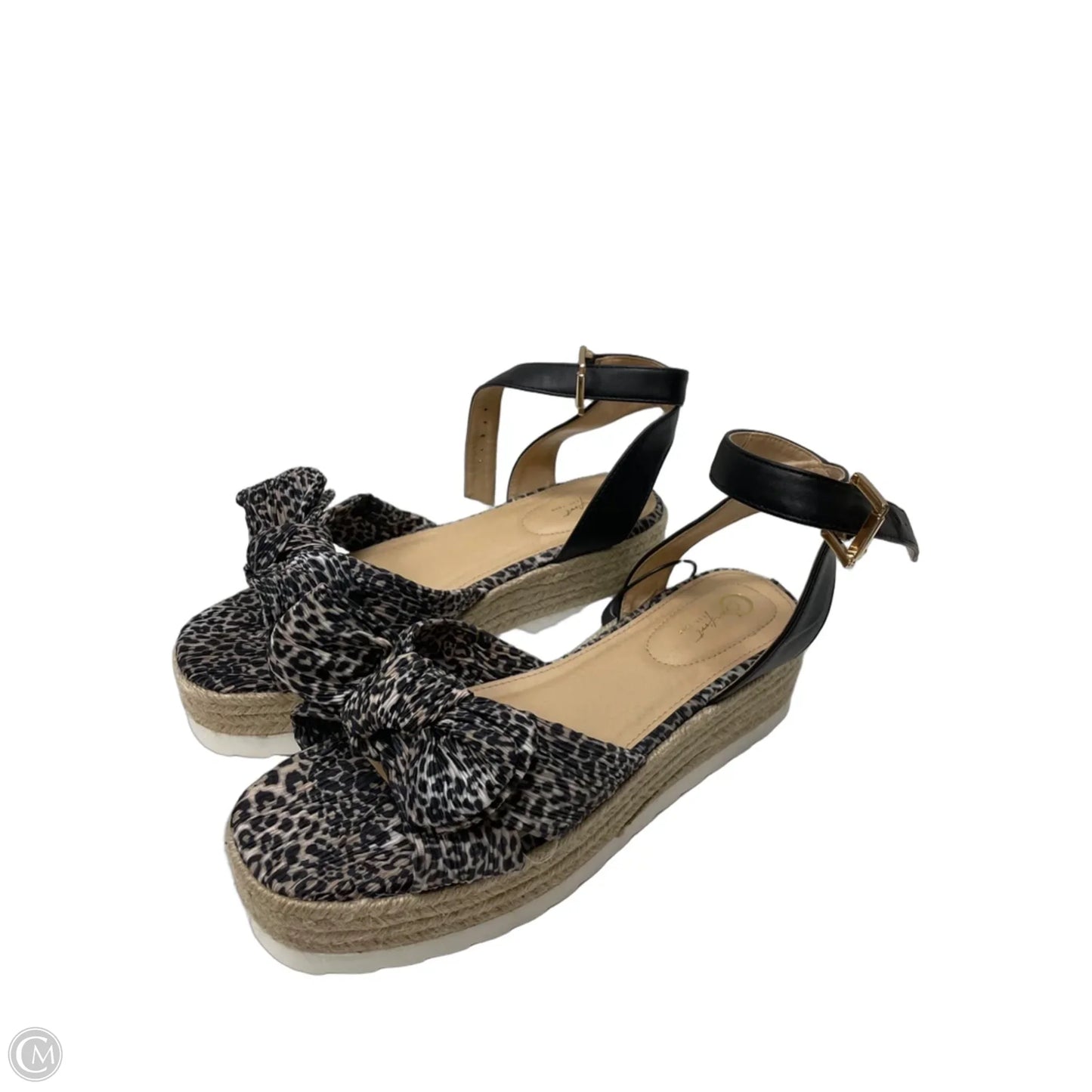 Sandals Heels Platform By Cato In Animal Print, Size: 10