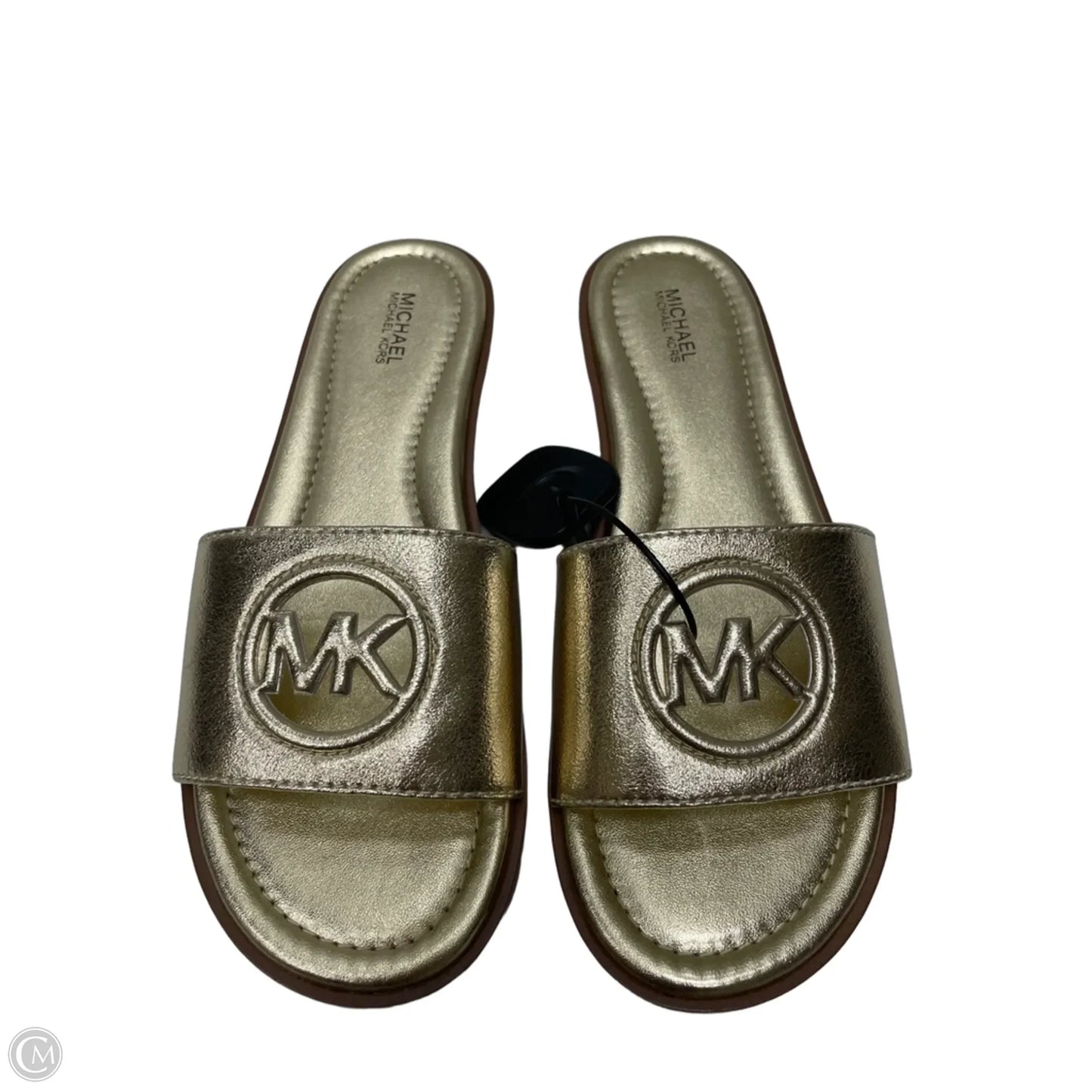 Sandals Designer By Michael Kors In Brown & Gold, Size: 8.5
