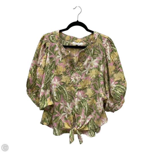 Top Short Sleeve By Rose And Olive In Floral Print, Size: Xl