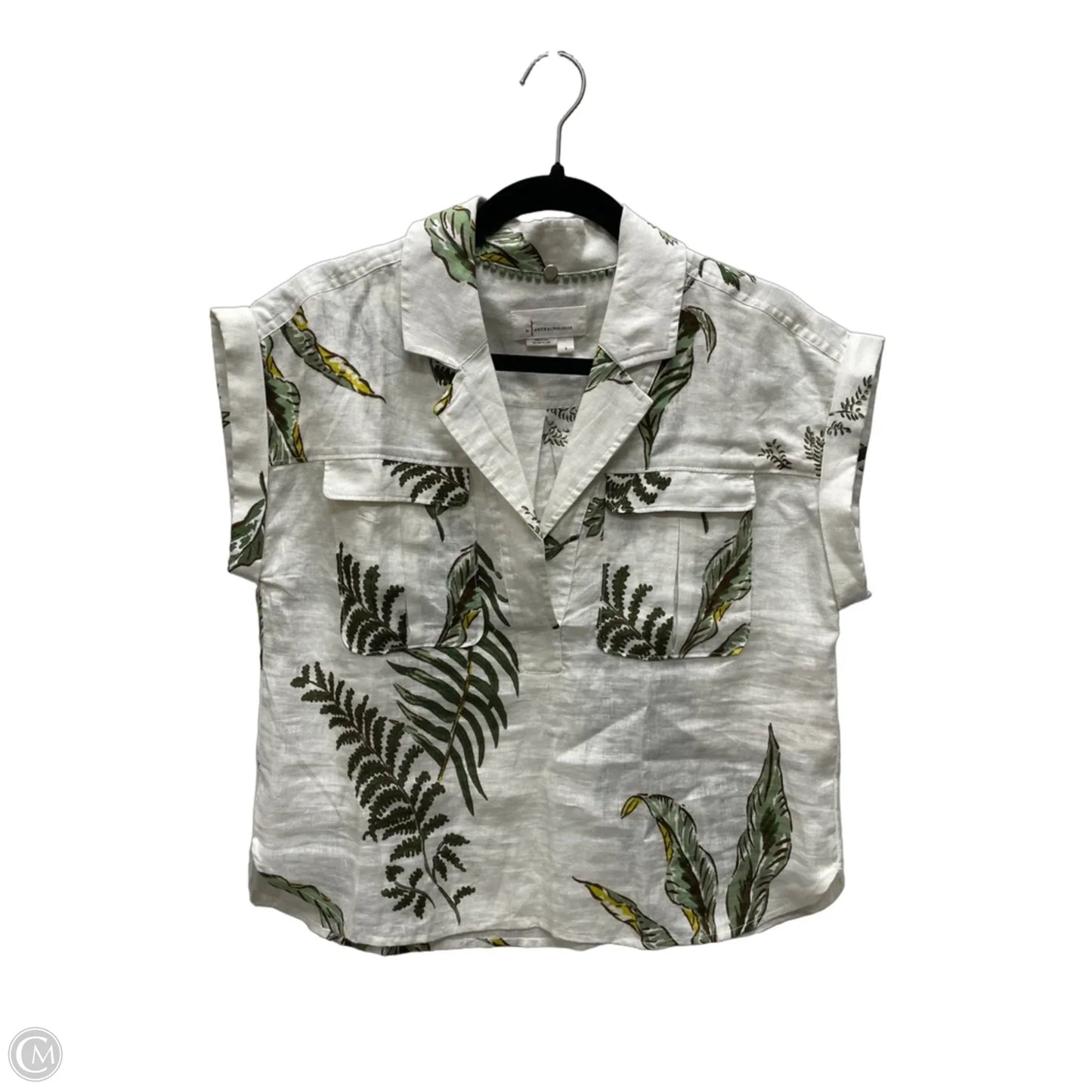 Top Short Sleeve By Anthropologie In Tropical Print, Size: S