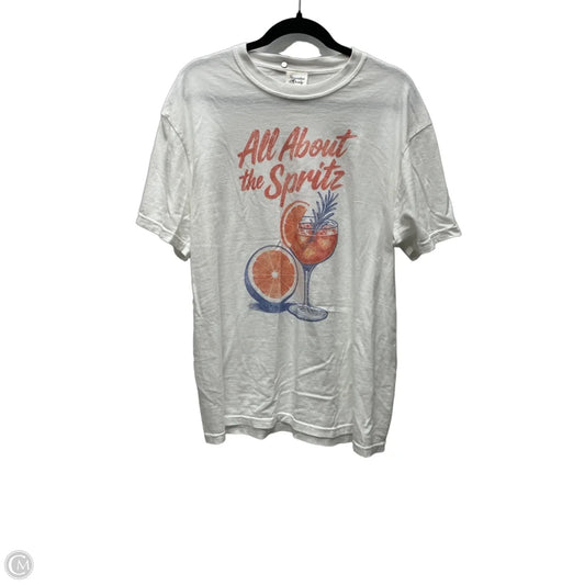 Top Short Sleeve By Comfort Colors In Cream, Size: L