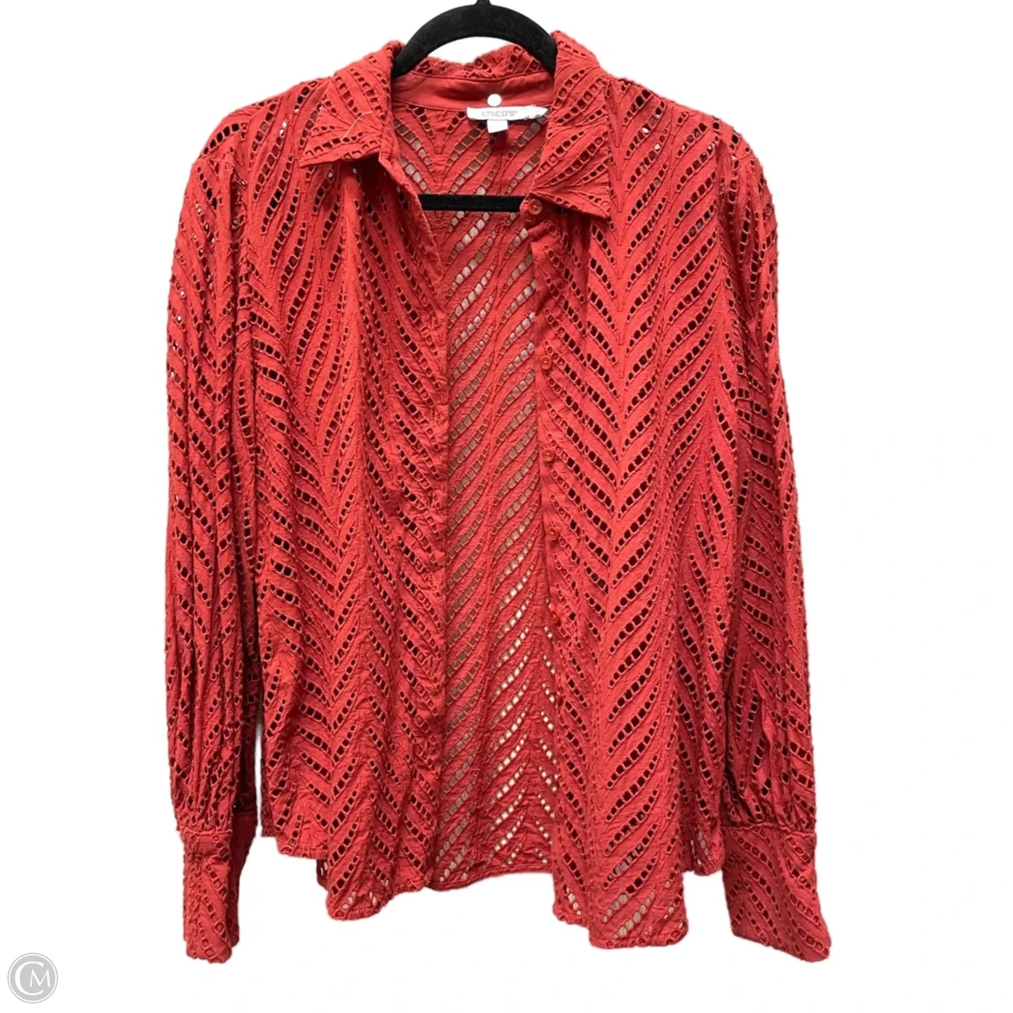 Top Long Sleeve By Chicos In Red, Size: M