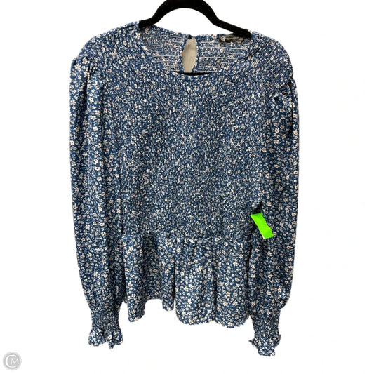 Top Long Sleeve By Clothes Mentor In Floral Print, Size: 1x