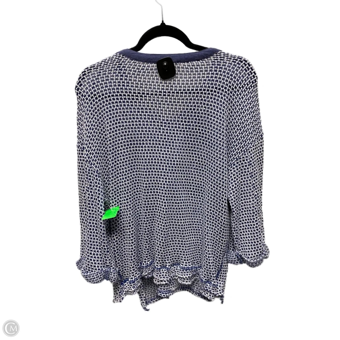 Top Short Sleeve By Umgee In Blue & White, Size: S