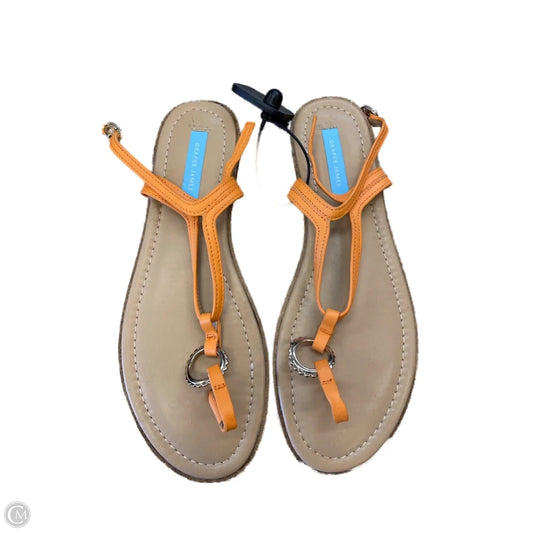 Sandals Flats By Draper James In Orange & Tan, Size: 9