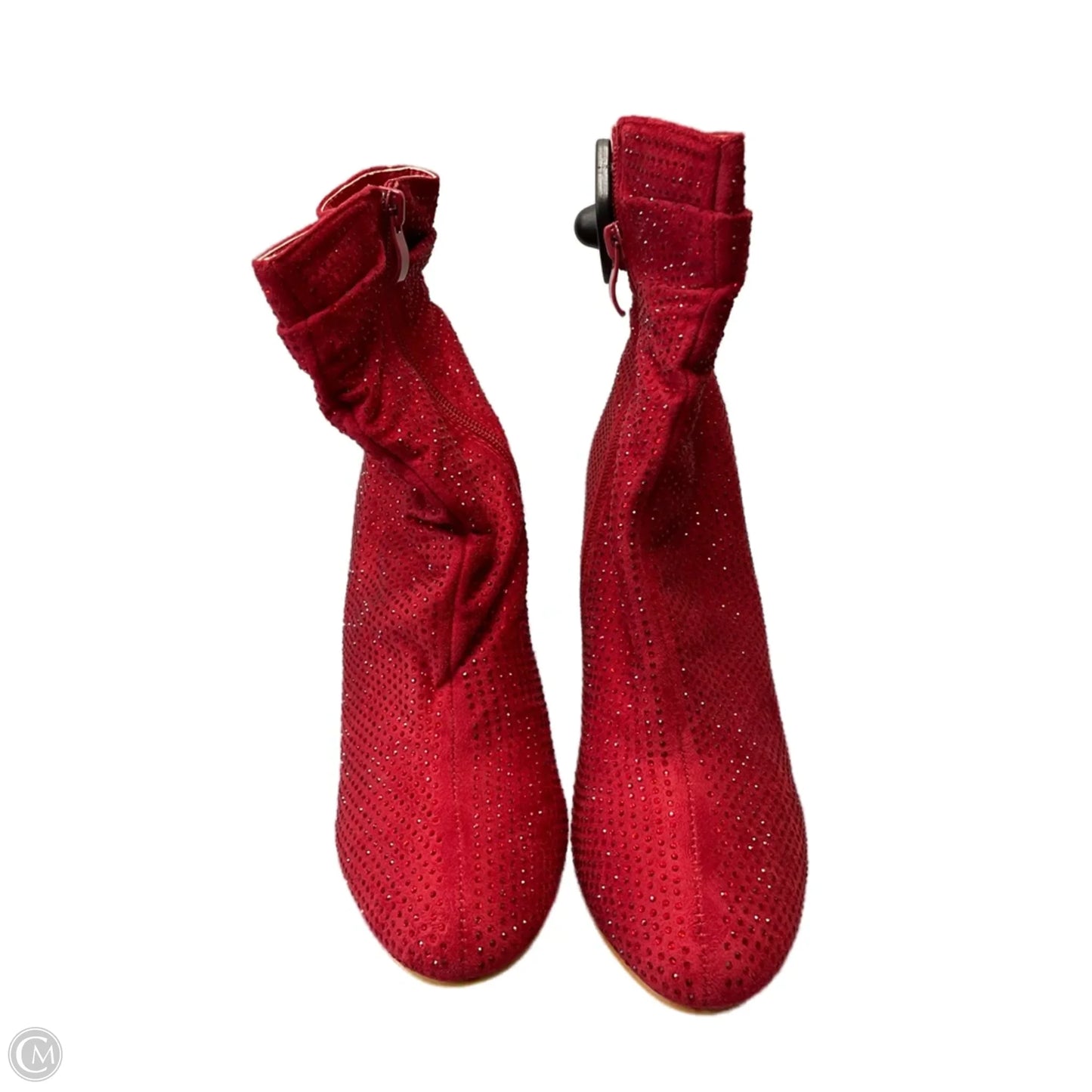 Boots Ankle Heels By Forever In Red, Size: 9