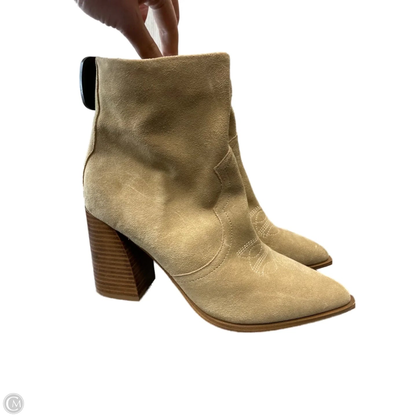 Boots Ankle Heels By Steve Madden In Tan, Size: 11
