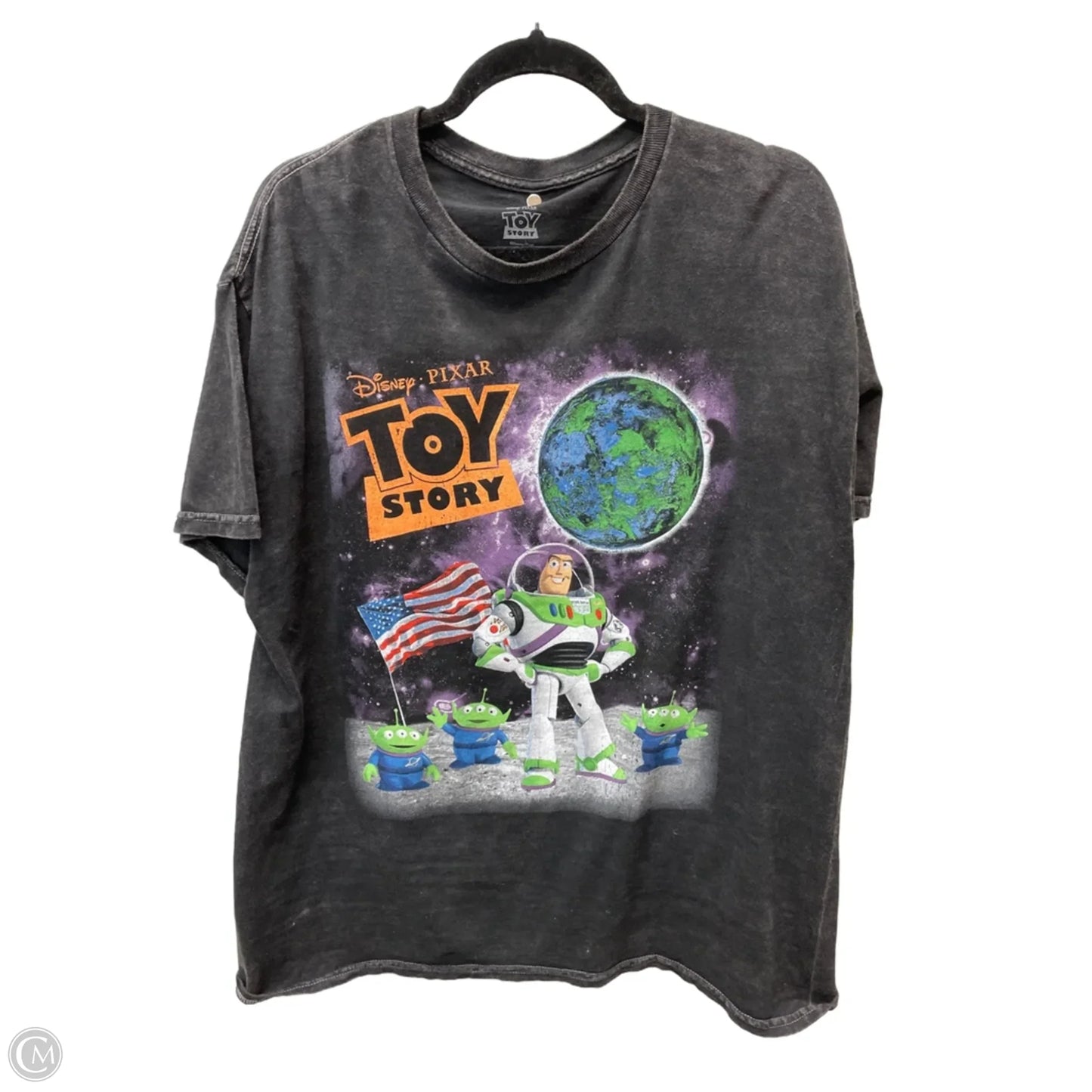 Top Short Sleeve Basic By Disney In Grey, Size: L