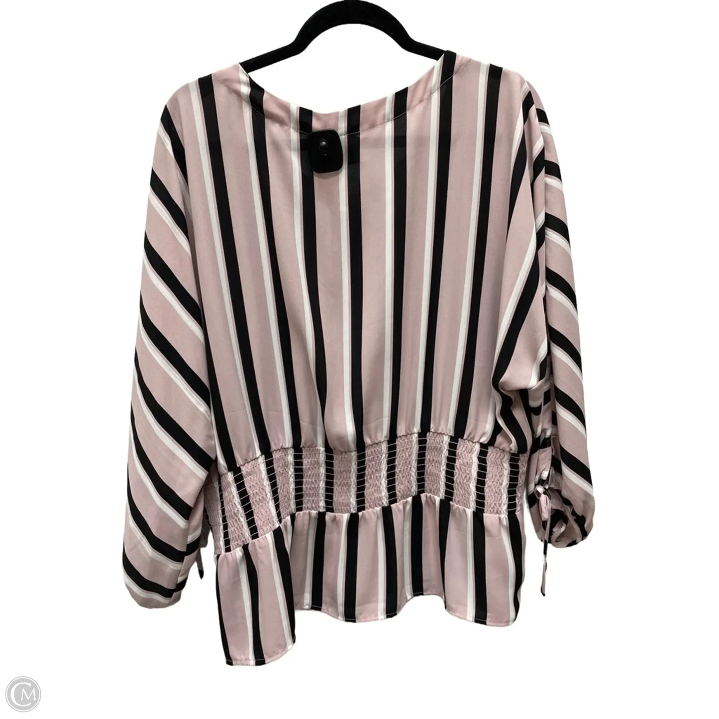 Blouse Long Sleeve By New York And Co In Striped Pattern, Size: Xl
