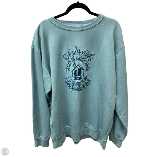 Sweatshirt Crewneck By Clothes Mentor In Blue, Size: 2x