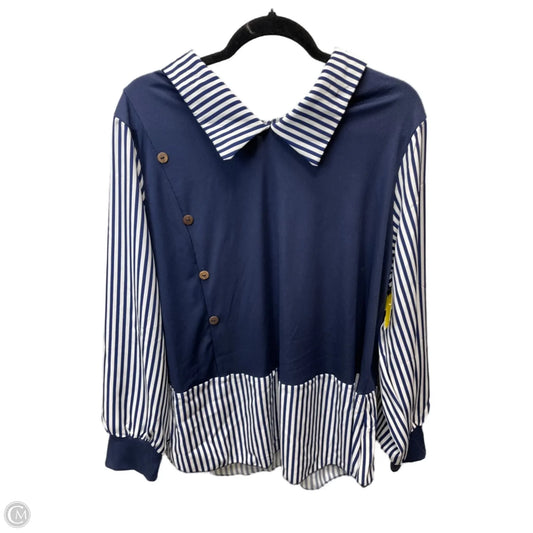 Top Long Sleeve By Shein In Navy, Size: 2x