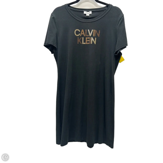 Dress Casual Short By Calvin Klein In Black & Gold, Size: Xl
