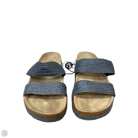 Sandals Flats By Chinese Laundry In Blue & Tan, Size: 8