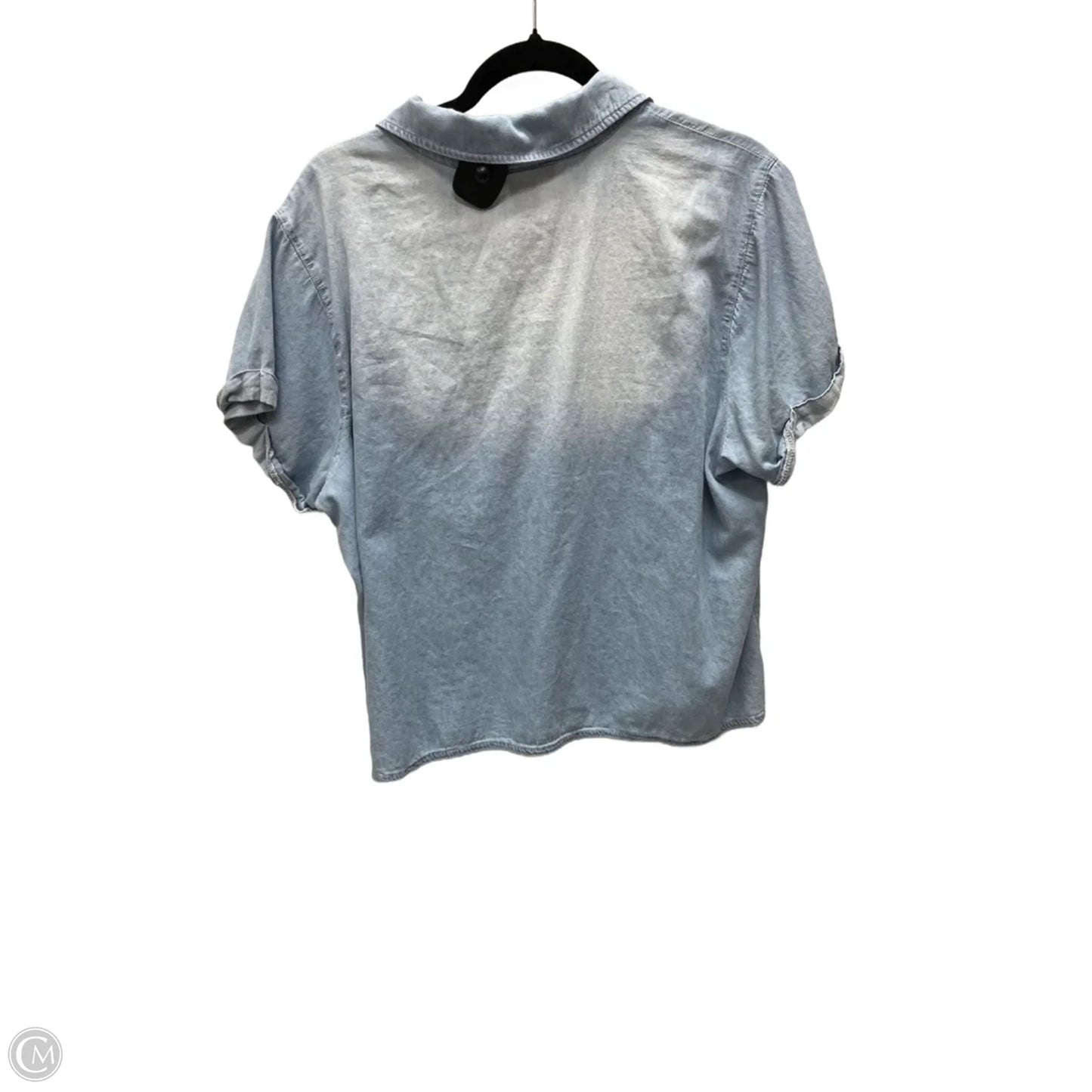 Top Short Sleeve By Ashley Stewart In Blue Denim, Size: 1x