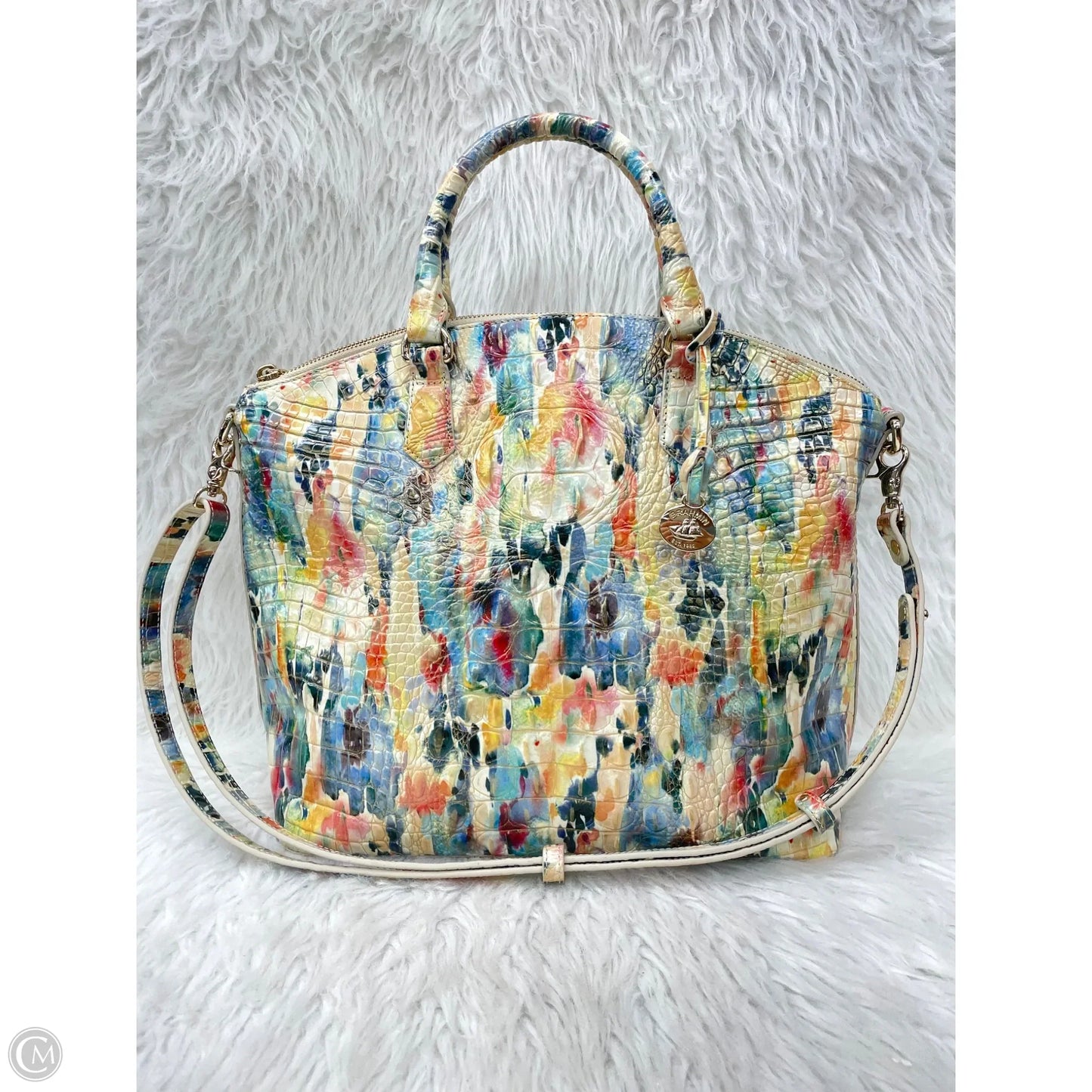 Handbag Designer By Brahmin, Size: Large