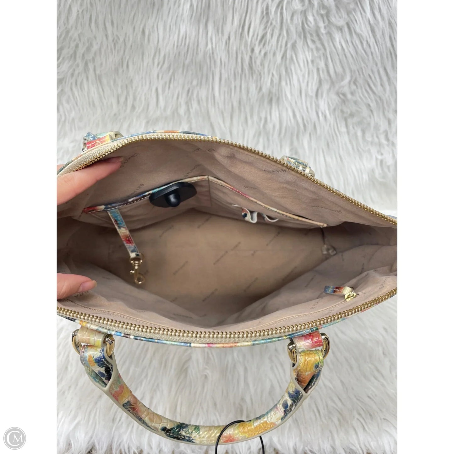 Handbag Designer By Brahmin, Size: Large