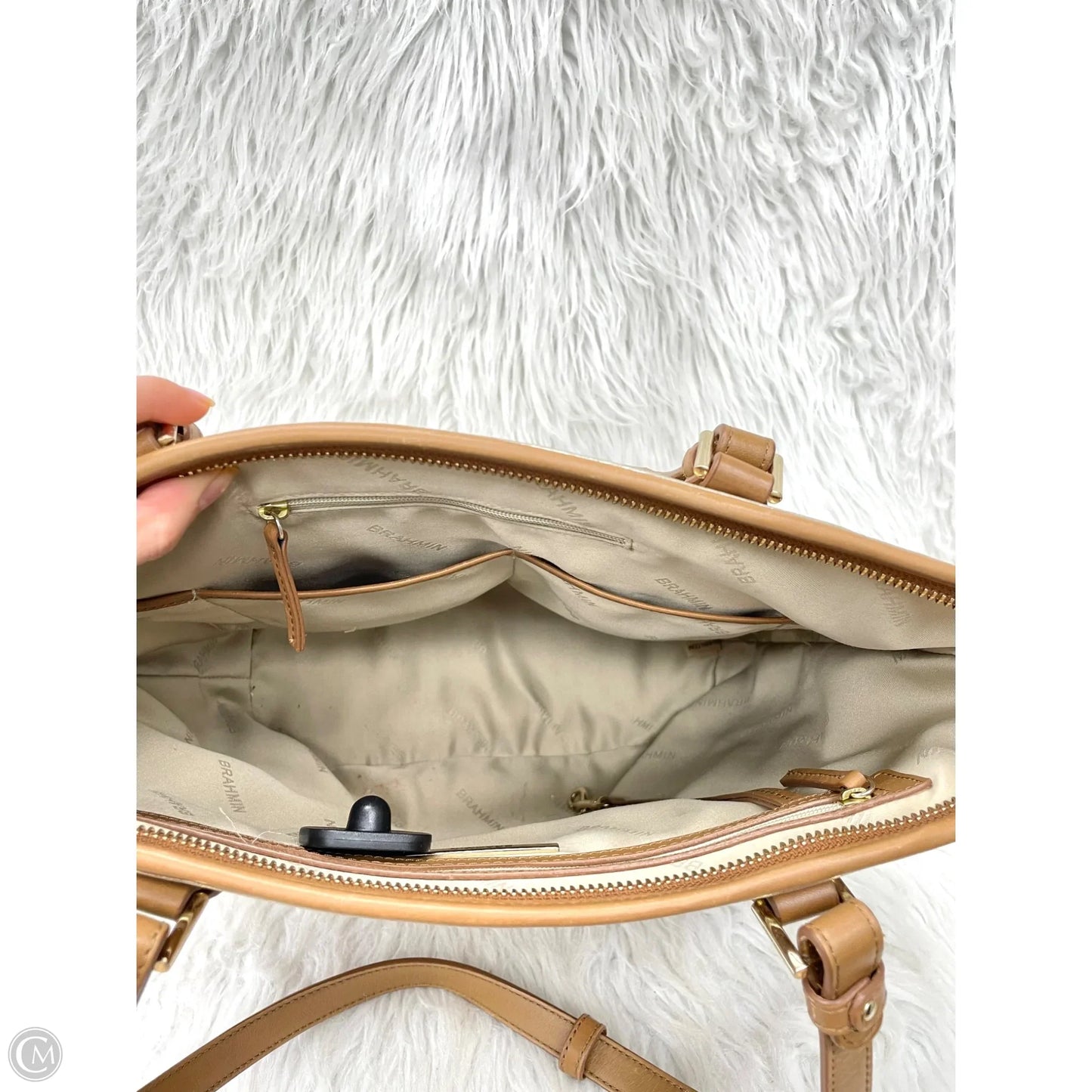 Handbag Designer By Brahmin, Size: Large