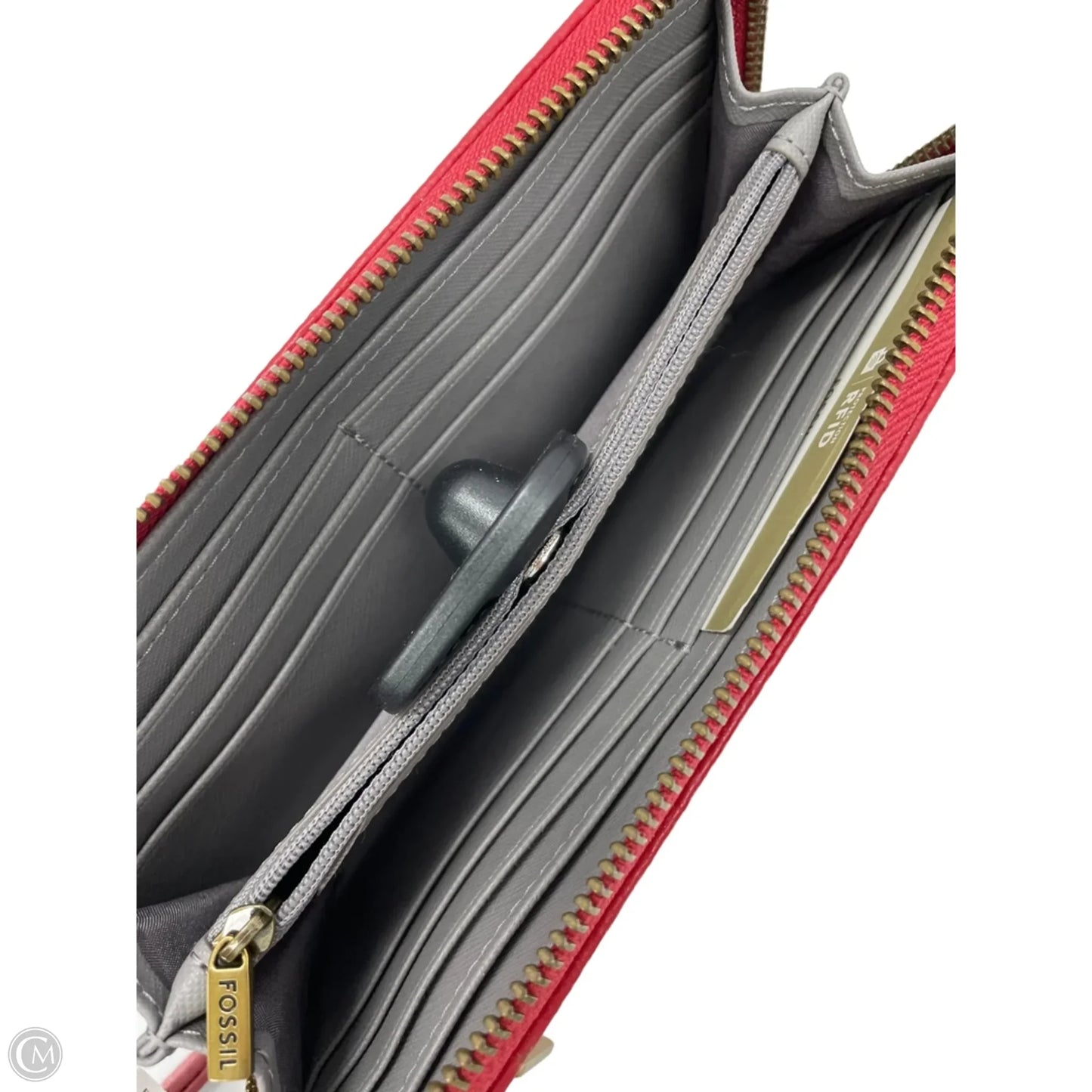 Wallet Leather By Fossil, Size: Medium