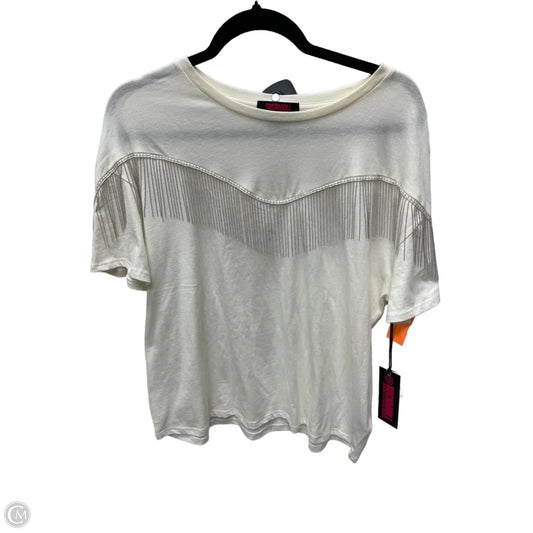 Top Short Sleeve By Rock & Roll In Cream, Size: Xl