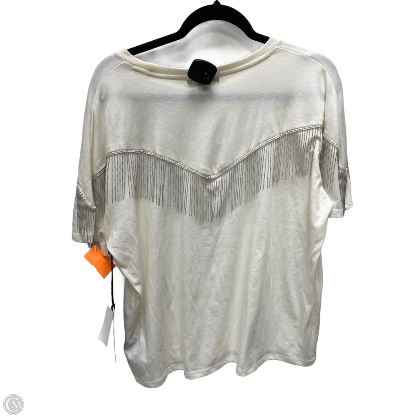Top Short Sleeve By Rock & Roll In Cream, Size: Xl