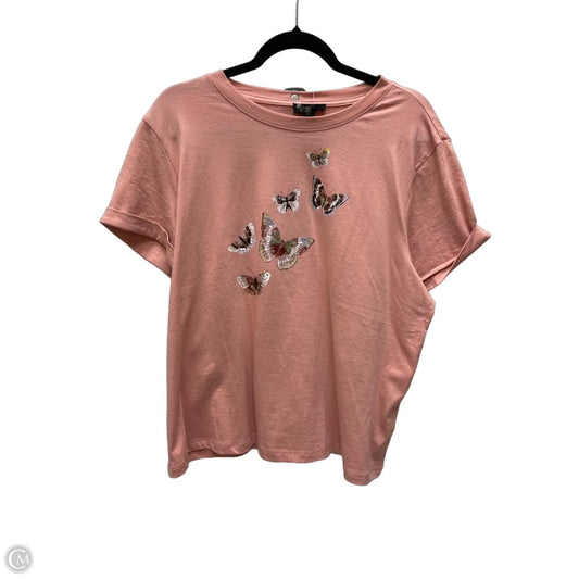 Top Short Sleeve By Jessica Simpson In Pink, Size: Xl