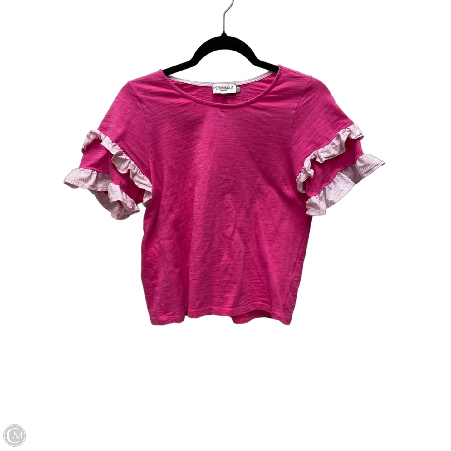 Top Short Sleeve By Clothes Mentor In Pink & White, Size: S