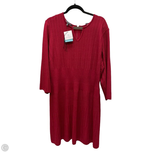 Dress Work By Ming Wang In Red, Size: 1x