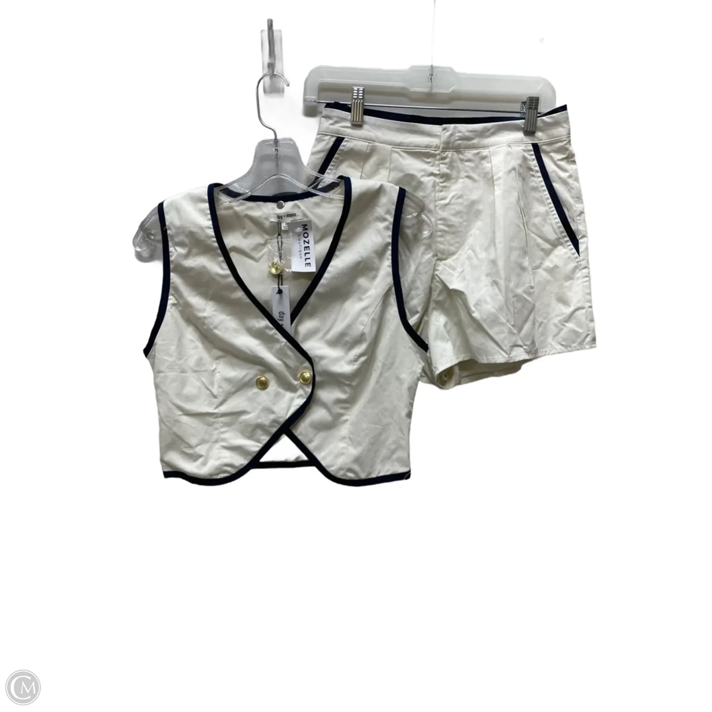 Shorts Set By Day + Moon In Blue & Cream, Size: S