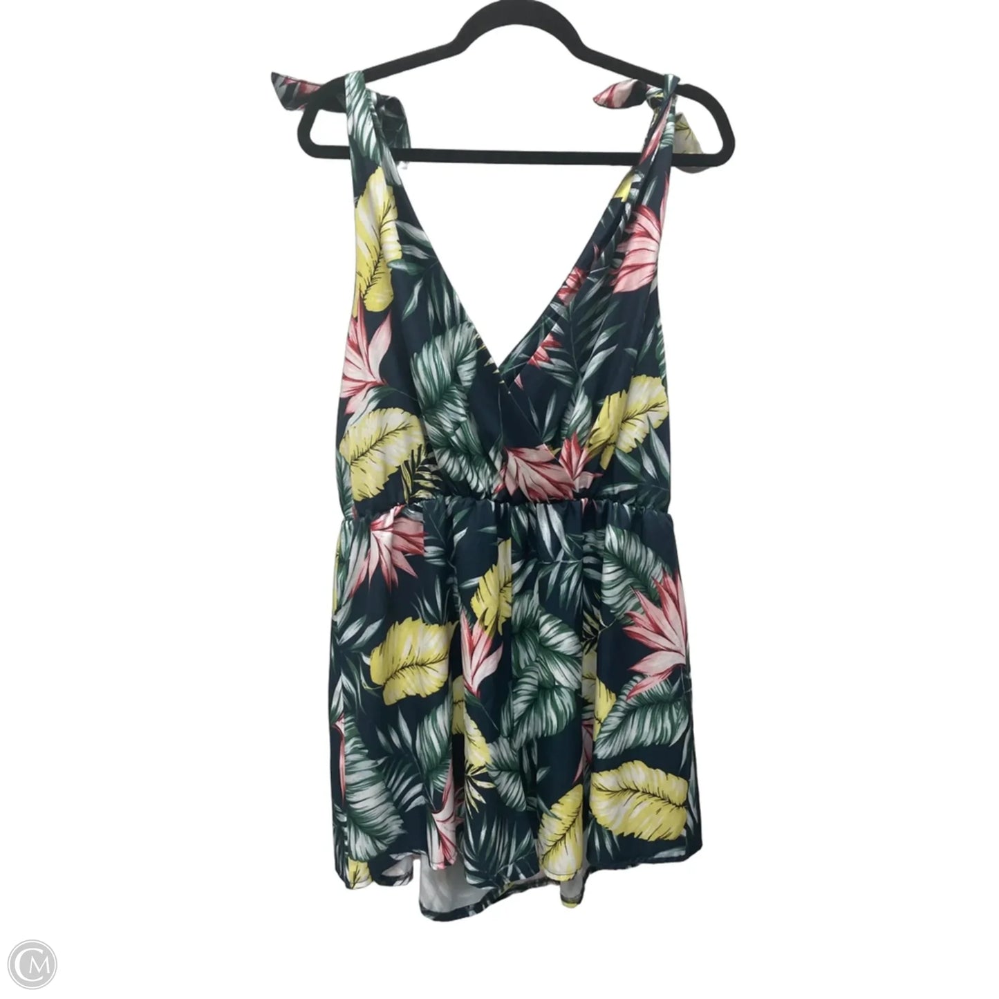 Romper By Shein In Tropical Print, Size: 1x