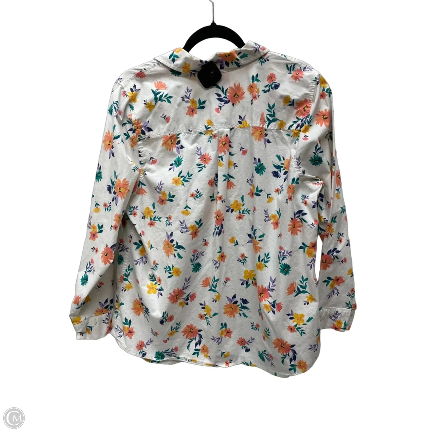 Top Long Sleeve By Croft And Barrow In Floral Print, Size: 1x