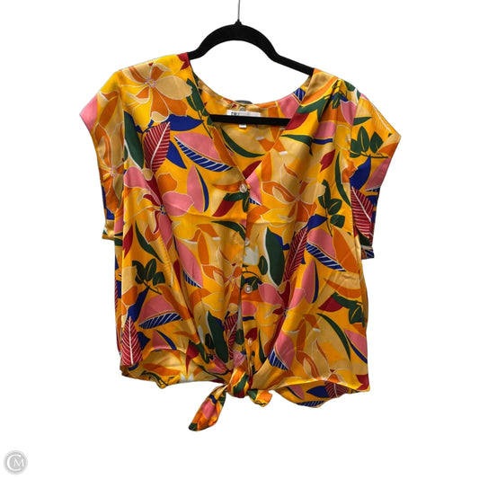 Blouse Short Sleeve By Dr2 In Floral Print, Size: 2x