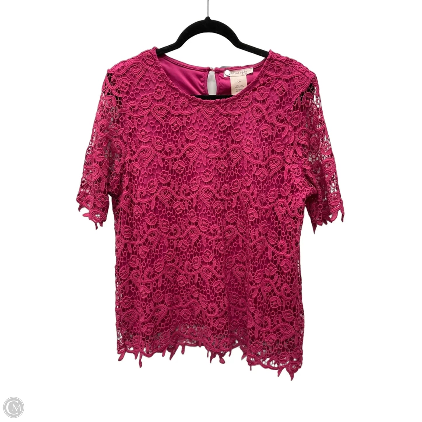 Blouse Short Sleeve By Philosophy In Pink, Size: L