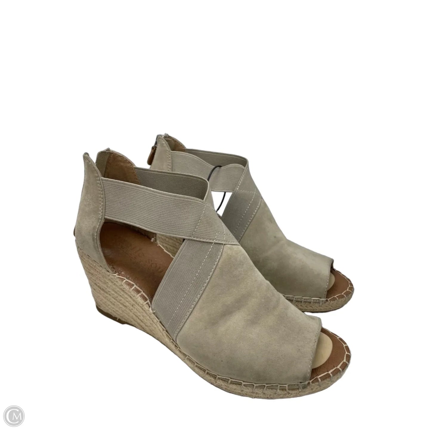 Sandals Heels Wedge By Gentle Souls In Tan, Size: 8