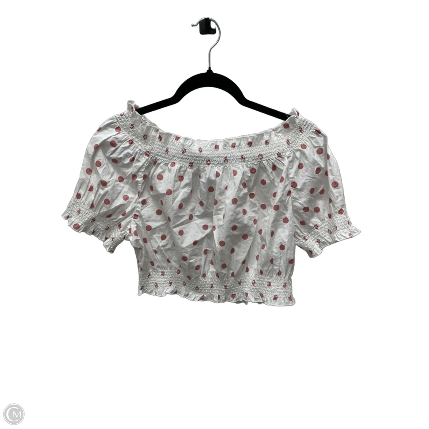 Top Short Sleeve By J. Crew In Polkadot Pattern, Size: M