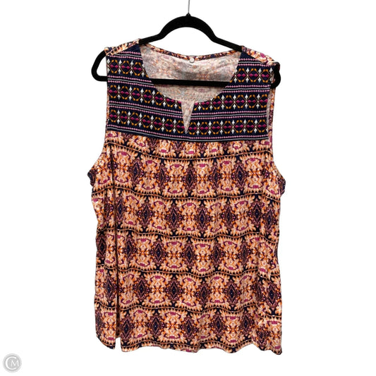 Top Sleeveless By Kim Rogers In Multi-colored, Size: 3x